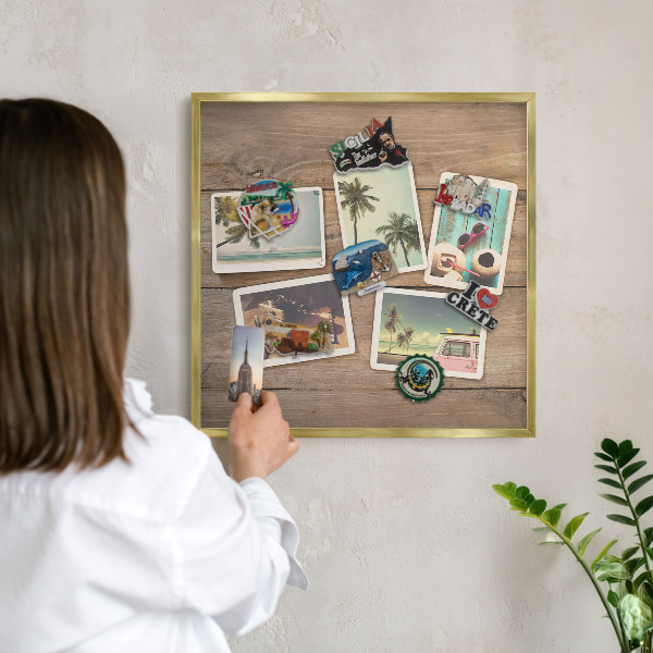 Tablero para imanes decorativo con marco dorado Nostalgia navideña