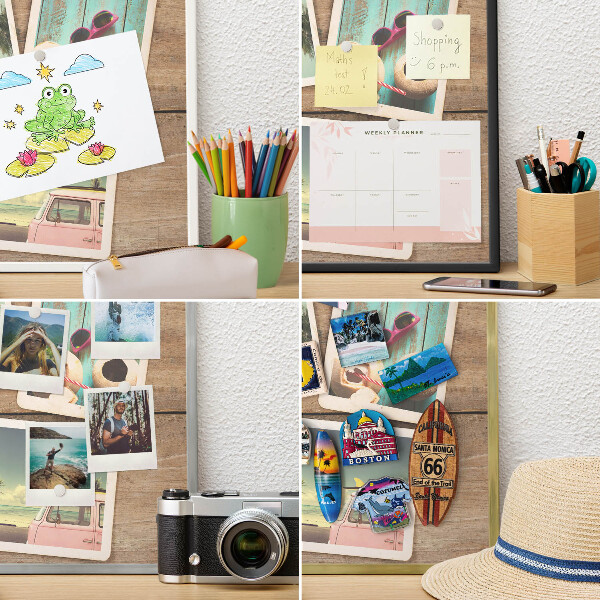 Tablero para imanes decorativo con marco dorado Nostalgia navideña