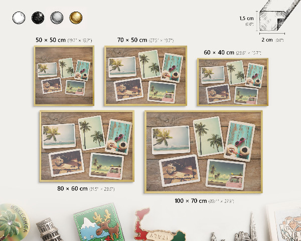 Tablero para imanes decorativo con marco dorado Nostalgia navideña
