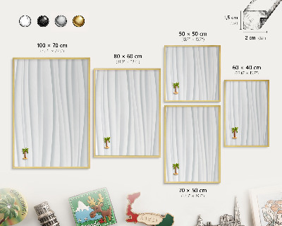Tablero para imanes decorativo con marco dorado Ondas blancas
