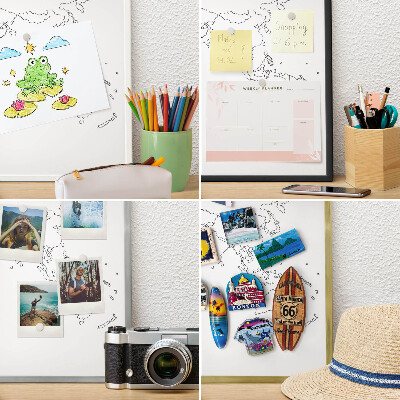 Pizarra magnética de pared en color oro Mapa de curvas de nivel