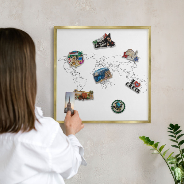 Pizarra magnética de pared en color oro Mapa de curvas de nivel