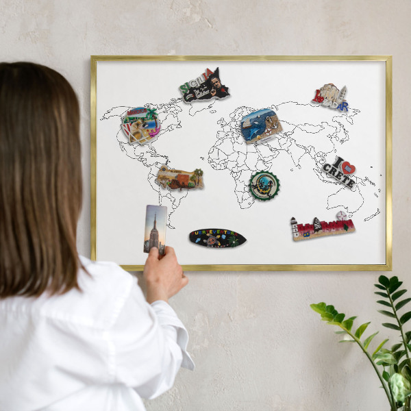 Pizarra magnética de pared en color oro Mapa de curvas de nivel