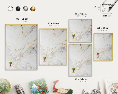 Pizarra magnética de pared en color oro Elegancia del mármol