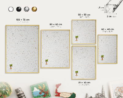 Tablero para imanes decorativo con marco dorado Patrón de terrazo