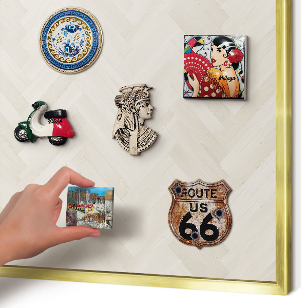 Pizarra magnética de pared en color oro Espiga sutil