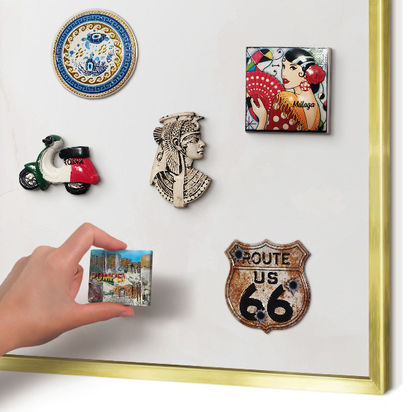Pizarra magnética de pared en color oro Elegancia del mármol