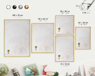 Pizarra magnética de pared en color oro Elegancia del mármol