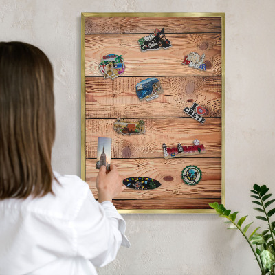 Tablero para imanes decorativo con marco dorado Tablas de madera