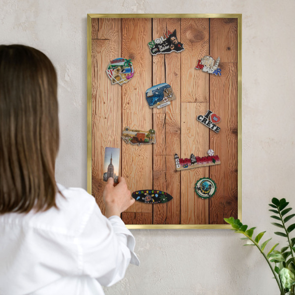Pizarra magnética de pared en color oro Tablas de madera