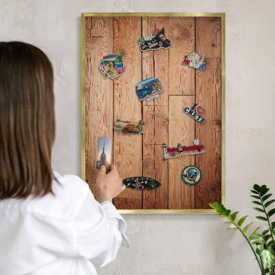 Pizarra magnética de pared en color oro Tablas de madera