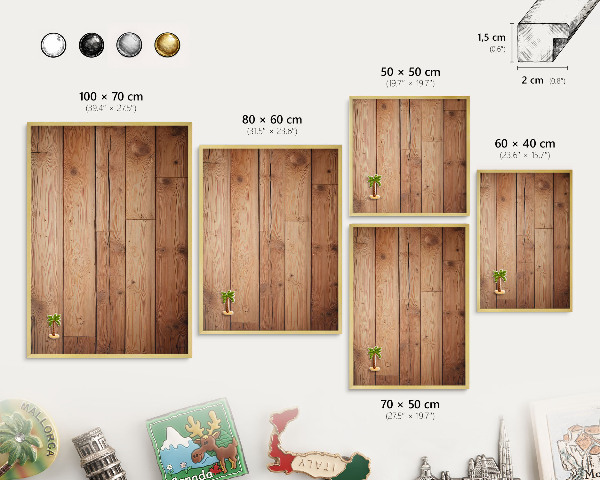 Pizarra magnética de pared en color oro Tablas de madera