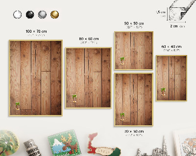 Pizarra magnética de pared en color oro Tablas de madera