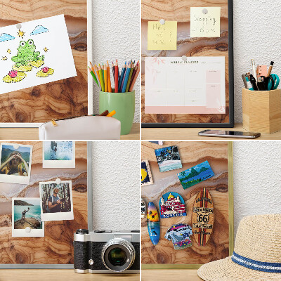 Tablero para imanes decorativo con marco dorado Elegancia de madera