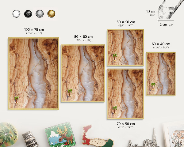 Tablero para imanes decorativo con marco dorado Elegancia de madera