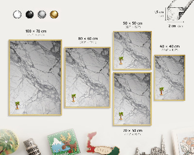 Pizarra magnética de pared en color oro Elegancia del mármol