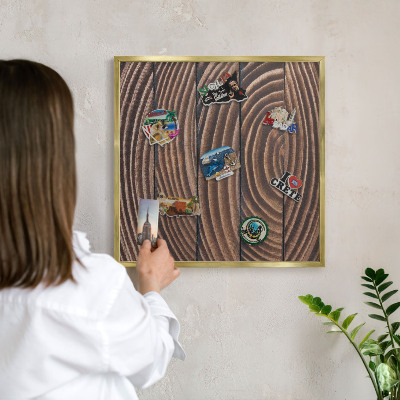 Tablero para imanes decorativo con marco dorado Estructura de madera