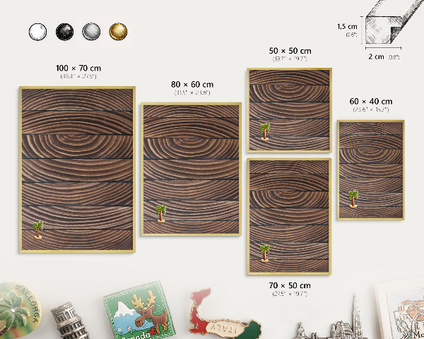 Tablero para imanes decorativo con marco dorado Estructura de madera