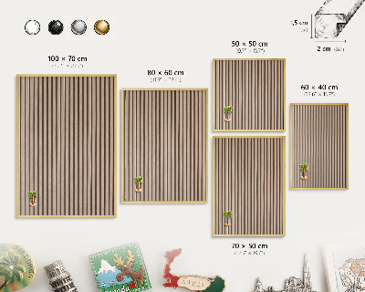 Pizarra magnética de pared en color oro Estructura tranquila