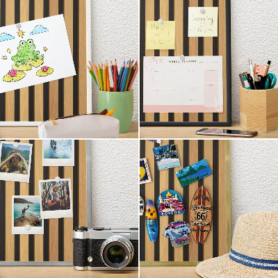 Pizarra magnética de pared en color oro Ritmos de madera