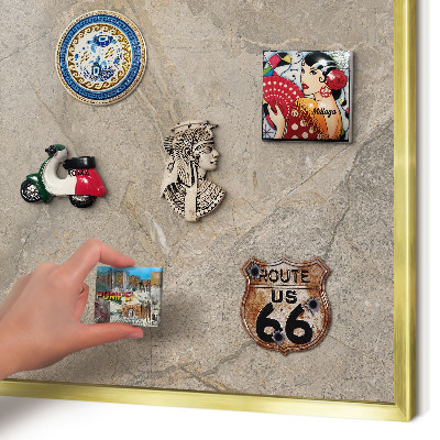 Pizarra magnética de pared en color oro Piedra beige