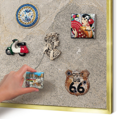 Pizarra magnética de pared en color oro Piedra beige