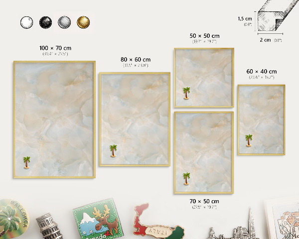 Pizarra magnética de pared en color oro Elegancia sutil