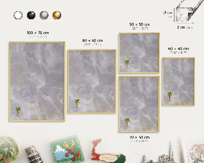 Tablero para imanes decorativo con marco dorado Elegancia gris