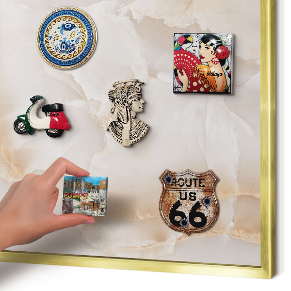 Pizarra magnética de pared en color oro Ondas sutiles