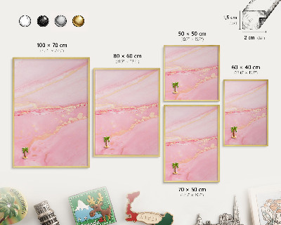 Tablero para imanes decorativo con marco dorado Elegancia rosa