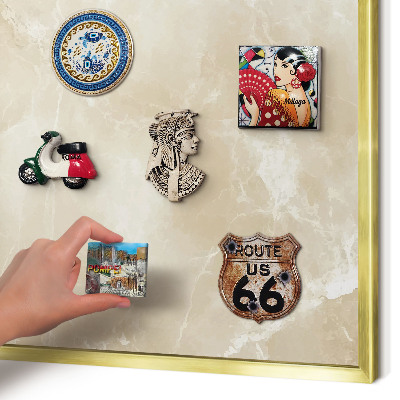 Pizarra magnética de pared en color oro Patrón de mármol