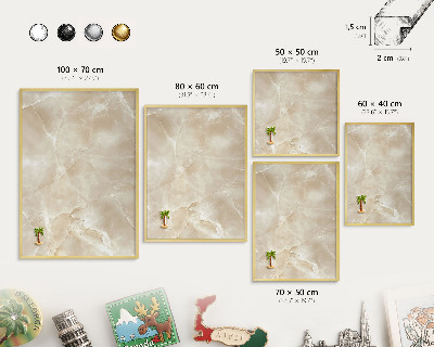 Pizarra magnética de pared en color oro Patrón de mármol
