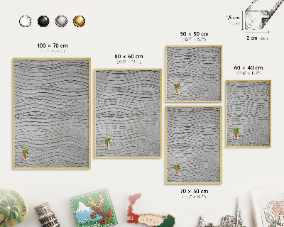 Pizarra magnética de pared en color oro Ondas grises
