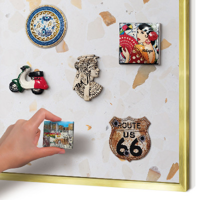 Pizarra magnética de pared en color oro Mosaico cálido