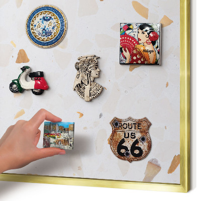 Pizarra magnética de pared en color oro Mosaico cálido