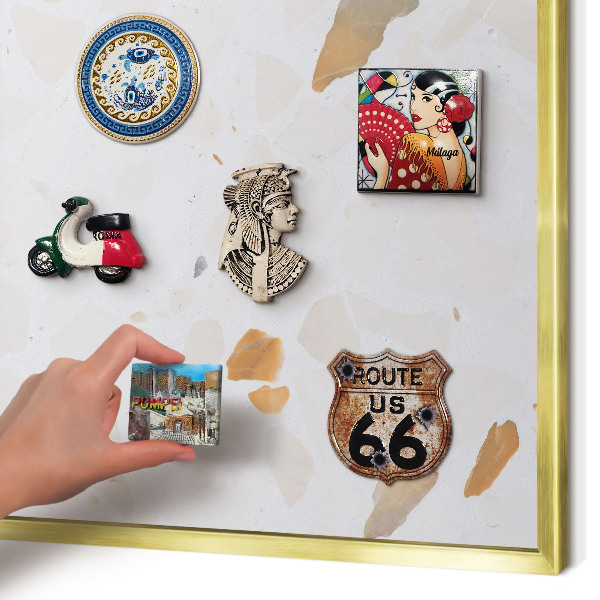 Pizarra magnética de pared en color oro Mosaico cálido