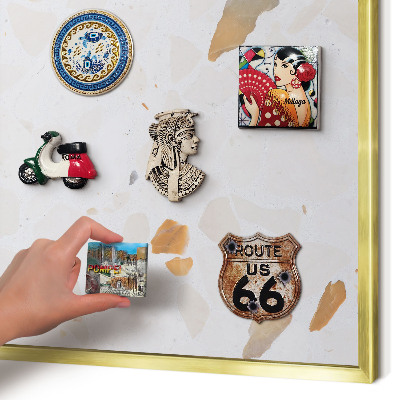Pizarra magnética de pared en color oro Mosaico cálido