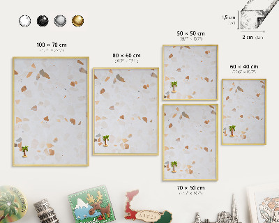 Pizarra magnética de pared en color oro Mosaico cálido