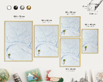 Pizarra magnética de pared en color oro Diseño de mármol