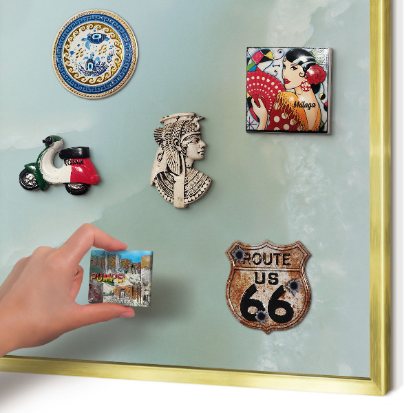 Tablero para imanes decorativo con marco dorado Armonía pacífica