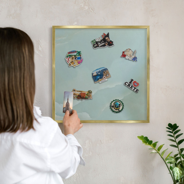 Tablero para imanes decorativo con marco dorado Armonía pacífica