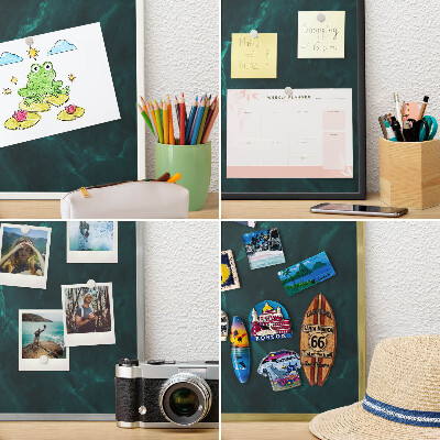 Tablero para imanes decorativo con marco dorado Profundidad verde