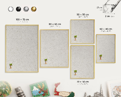 Pizarra magnética de pared en color oro Elegancia sutil