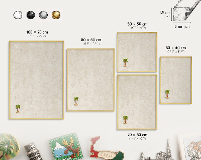 Pizarra magnética de pared en color oro Elegancia cremosa