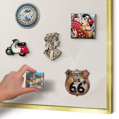 Tablero para imanes decorativo con marco dorado Textura cremosa