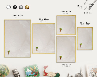 Tablero para imanes decorativo con marco dorado Textura cremosa