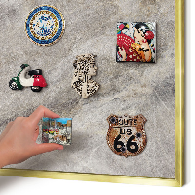 Pizarra magnética de pared en color oro Textura de piedra