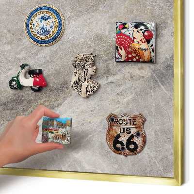 Pizarra magnética de pared en color oro Textura de piedra
