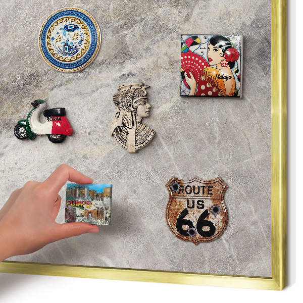 Pizarra magnética de pared en color oro Textura de piedra