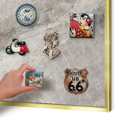 Pizarra magnética de pared en color oro Textura de piedra